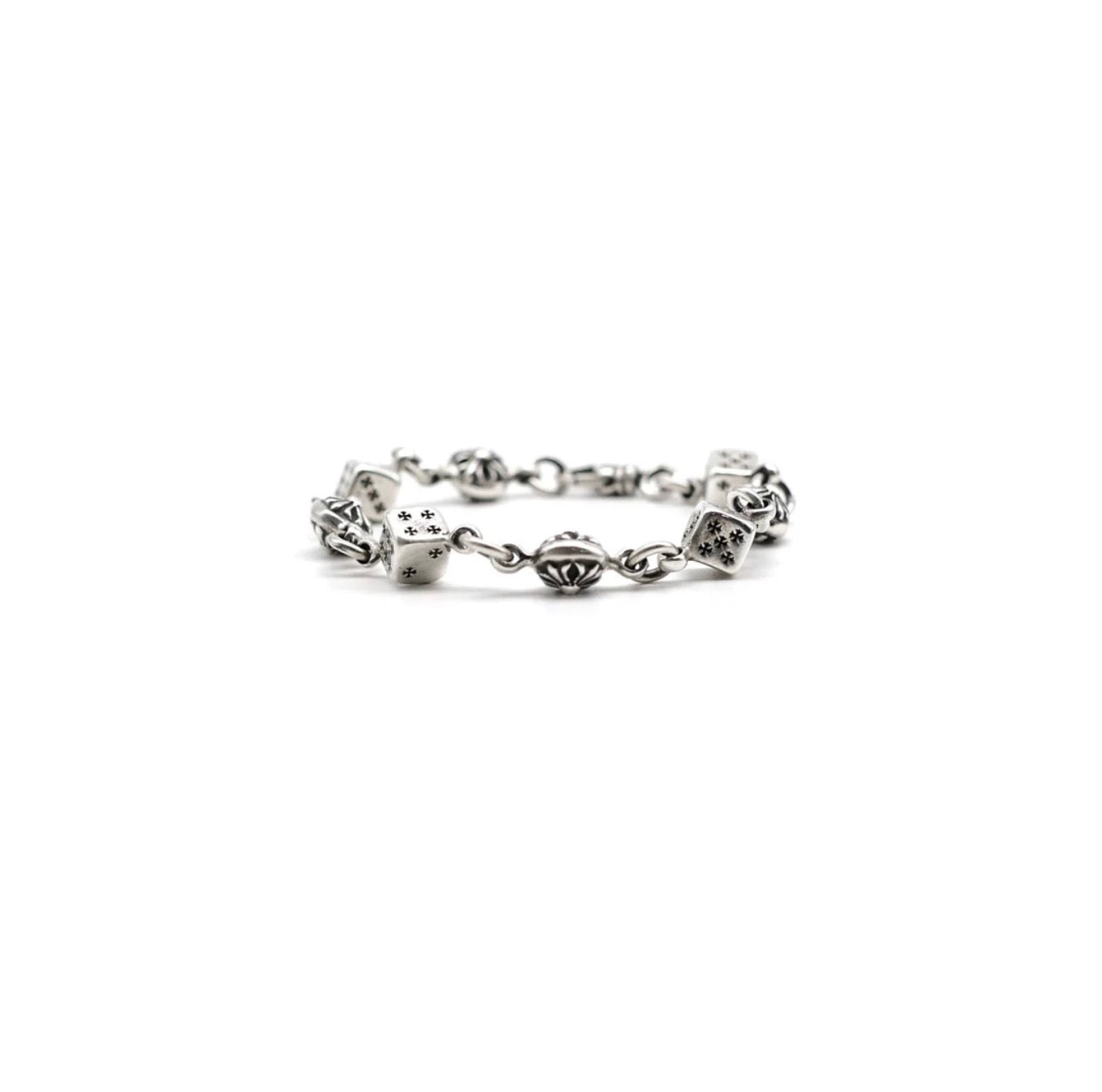 Chrome Hearts Dice Cross Ball Lobster Clasp Bracelet