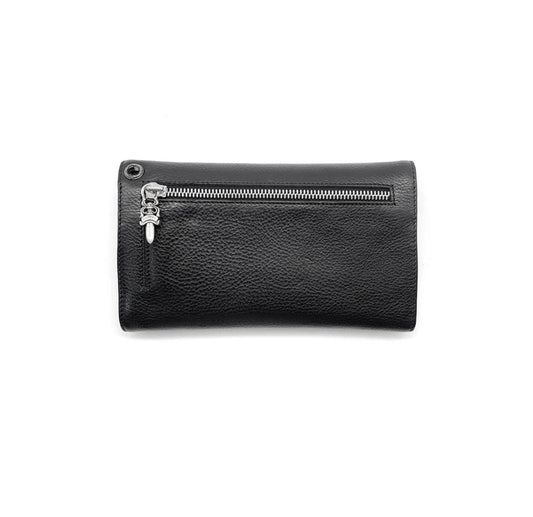 Chrome Hearts Wave Cross Ball Heavy Leather Long Wallet