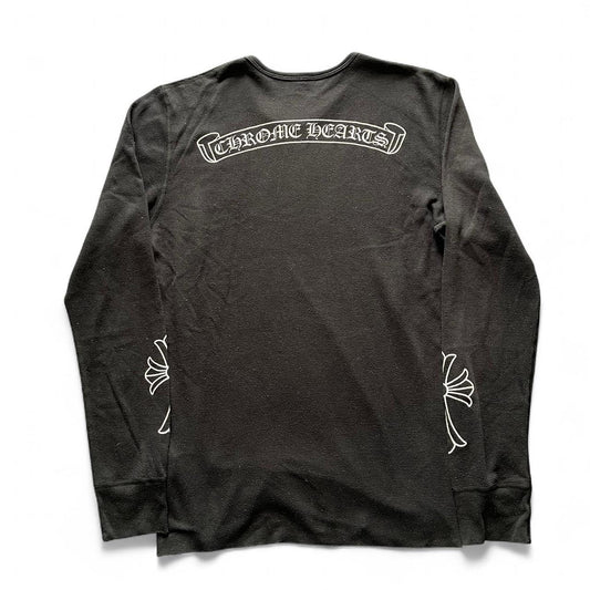 Chrome Hearts Vintage Thermal Long Sleeve Horsehoe Cross Logo