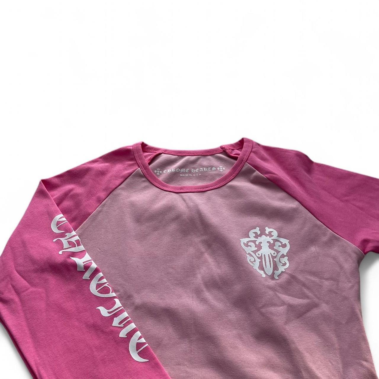 Chrome Hearts Pink Crop Top Long Sleeve