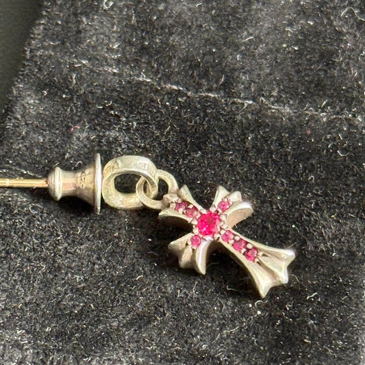 Chrome Hearts Pave Factory Ruby Set Babyfat Earring Drop