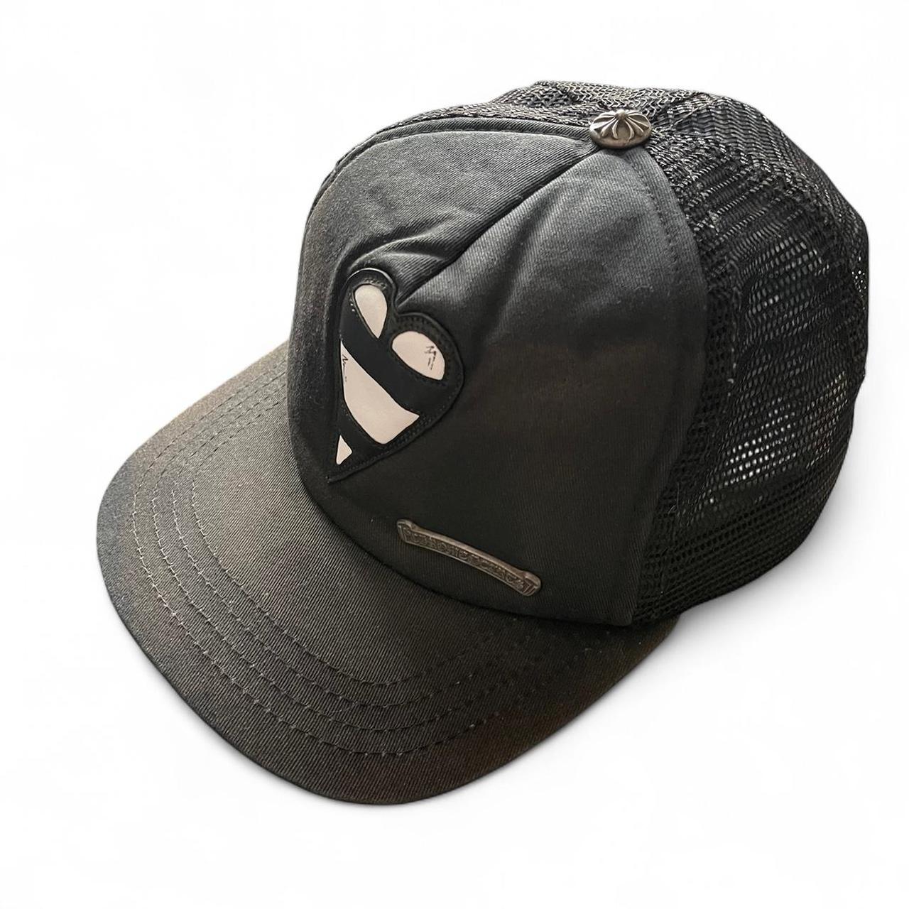 Chrome Hearts Matty Boy Heart Patch Black Trucker Hat