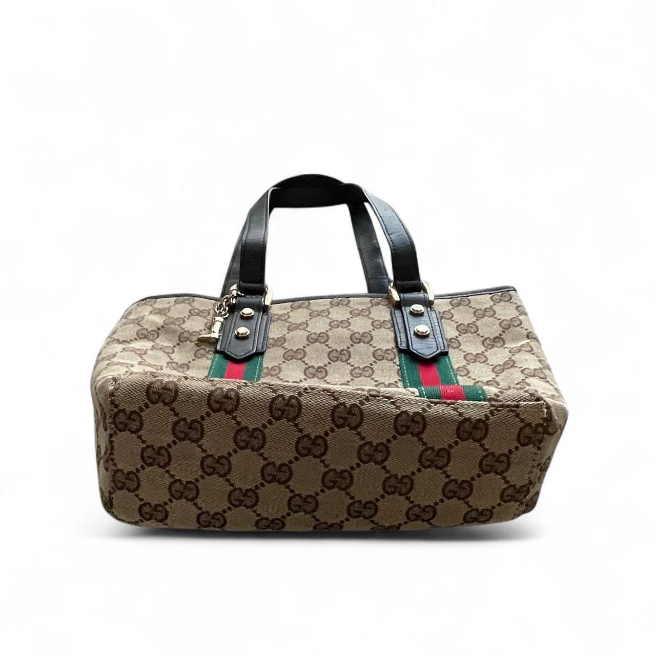 Gucci Canvas Brown Tote Shoulder Handbag