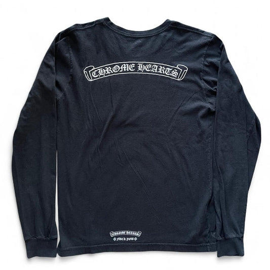 Chrome Hearts Scroll Logo Long Sleeve T-Shirt Black