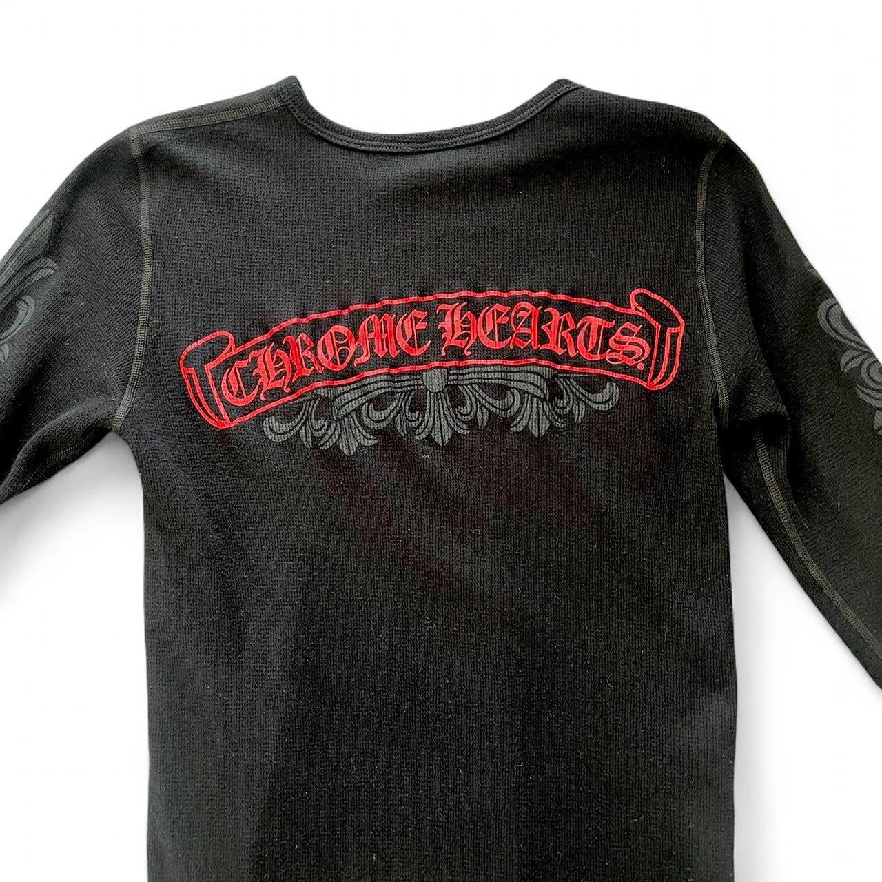 Chrome Hearts Floral Scroll Logo Thermal Long Sleeve Black