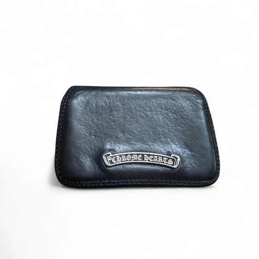 Chrome Hearts Black Leather Bifold Wallet Cardholder
