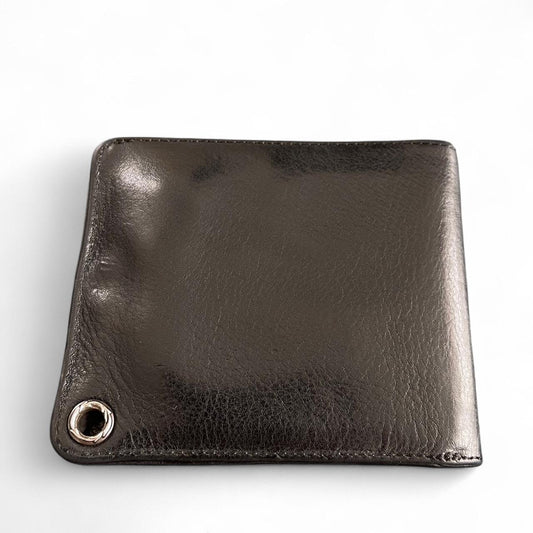 Chrome Hearts 1SNAP 1 Snap Cross Ball Button Leather Wallet Black