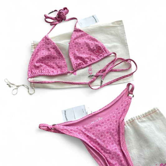 Chrome Hearts Dipped in Blue Pink Bikini