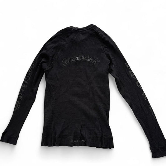 Chrome Hearts Dagger Scroll Logo Thermal Vintage Long Sleeve Black