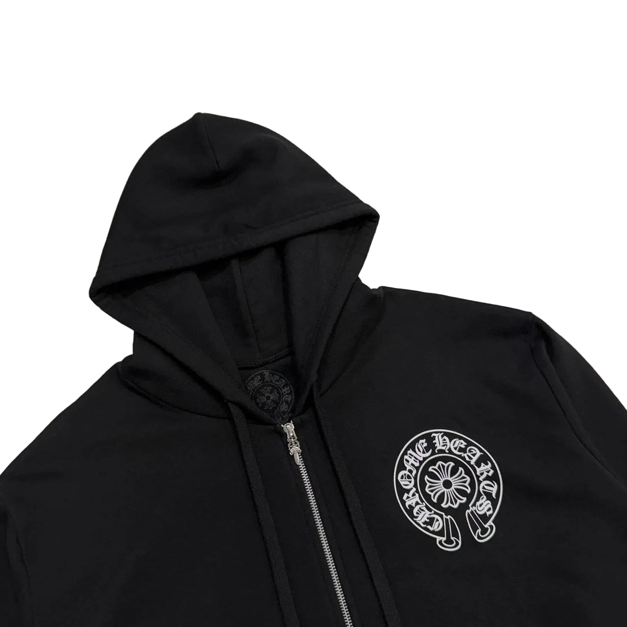 Chrome Hearts Manchester Exclusive Horseshoe Logo Zip Up Hoodie Black