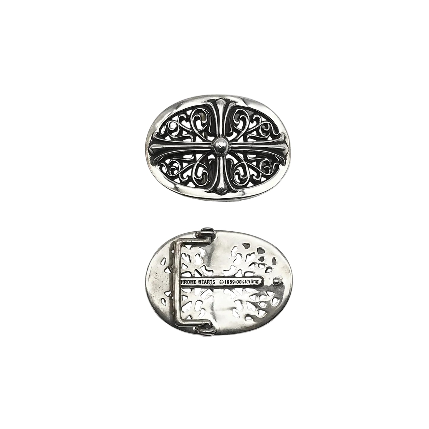 Chrome Hearts Silver Oval Keeper Cross Buckle