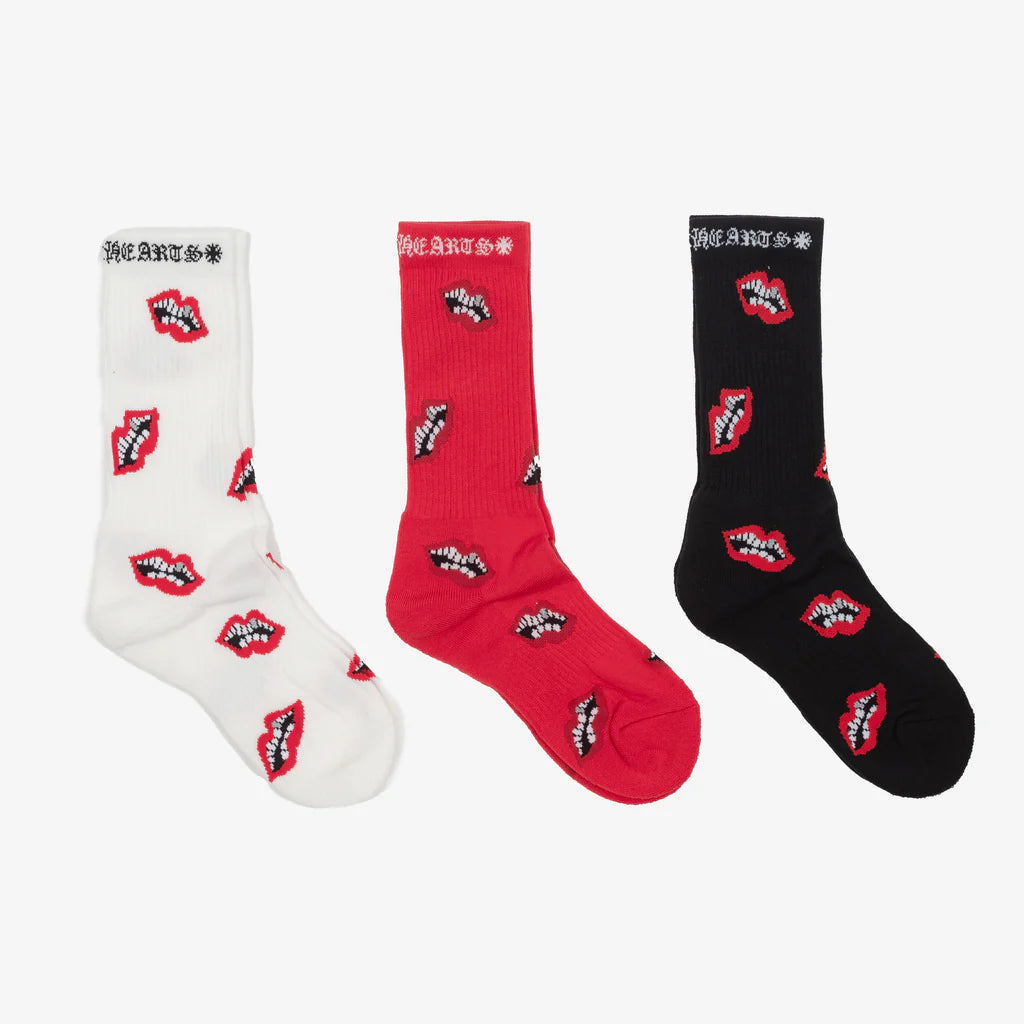 Chrome Hearts x Matty Boy Socks Red Chomper Lips