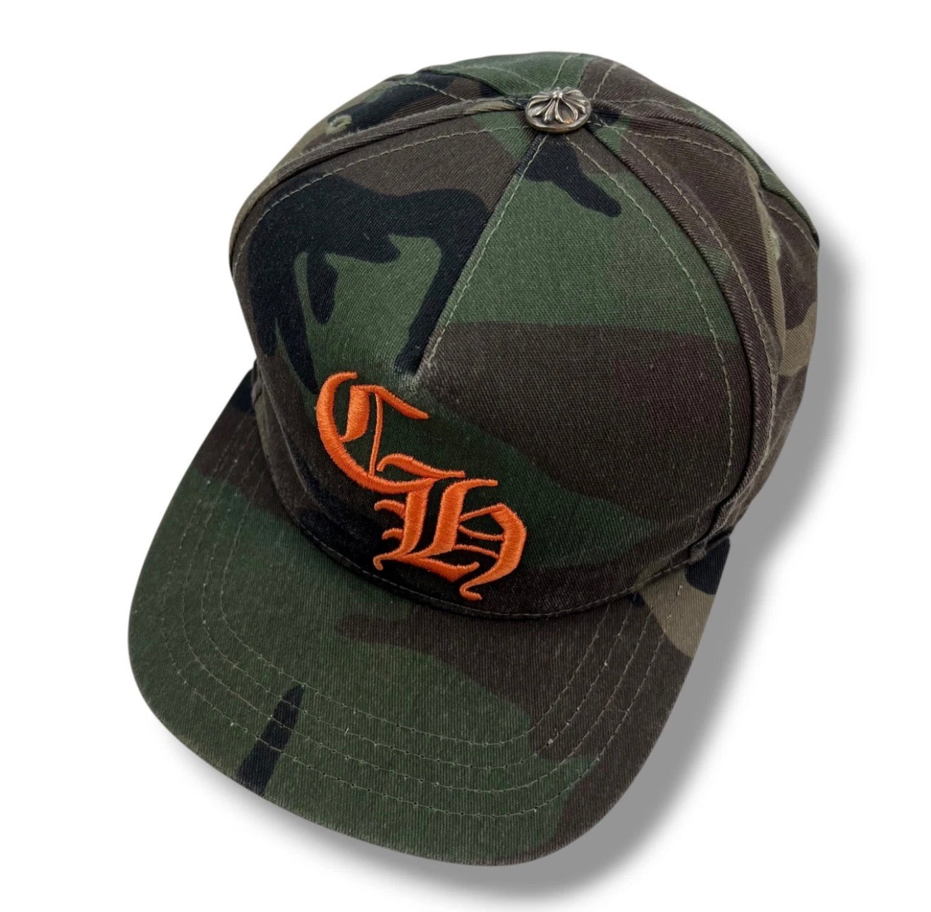 Chrome Hearts Embroidered CH Logo Camo Baseball Cap