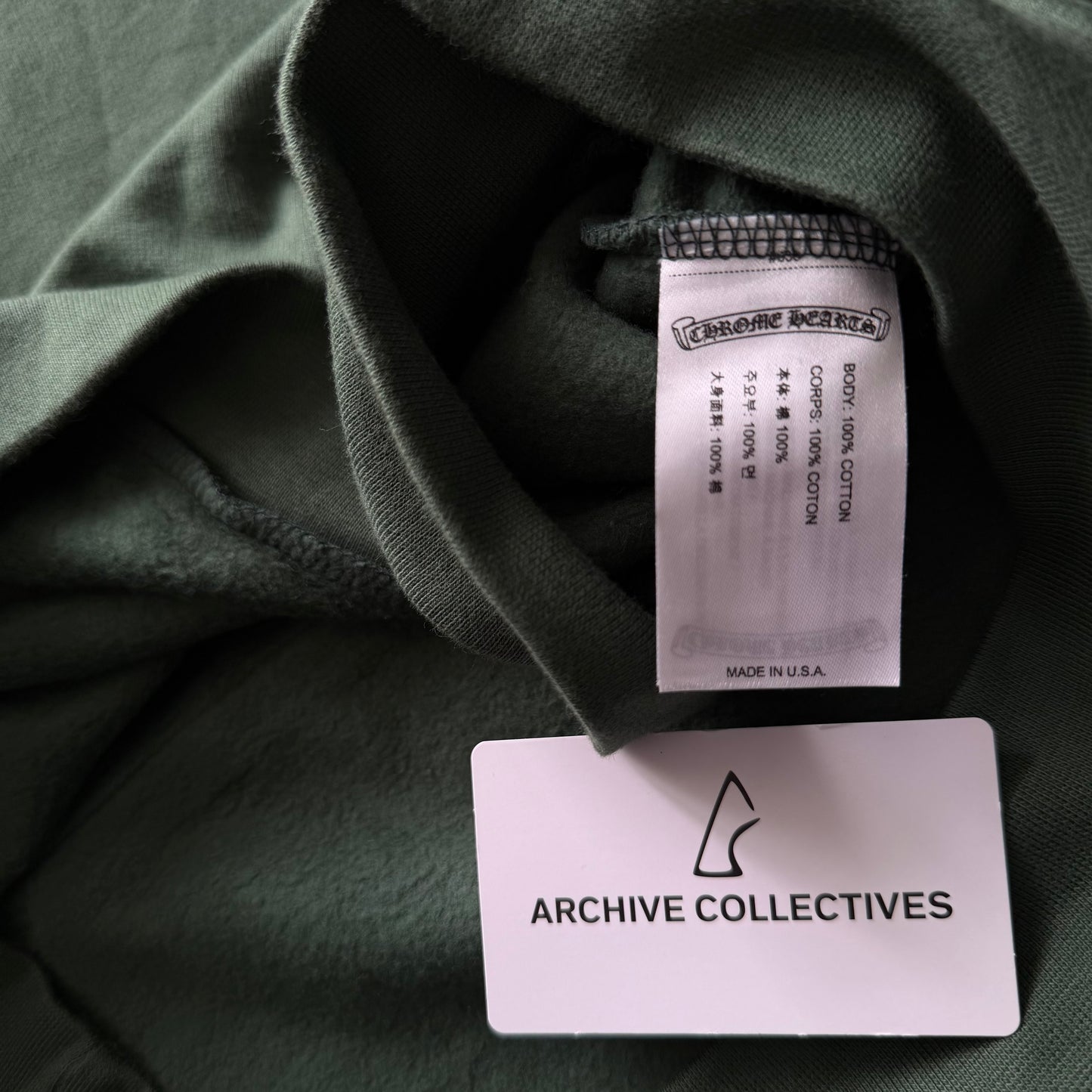 Chrome Hearts T bar Logo Hoodie Green