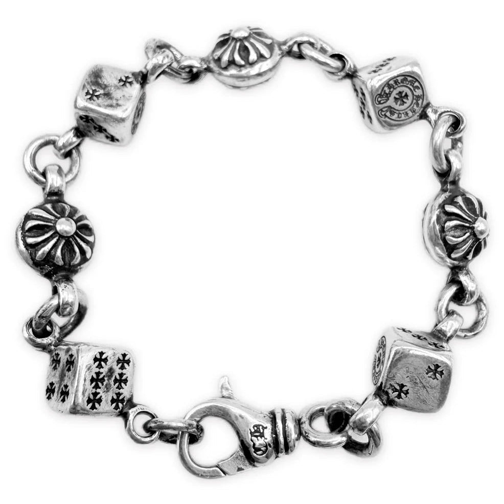 Chrome Hearts Dice Cross Ball Lobster Clasp Bracelet