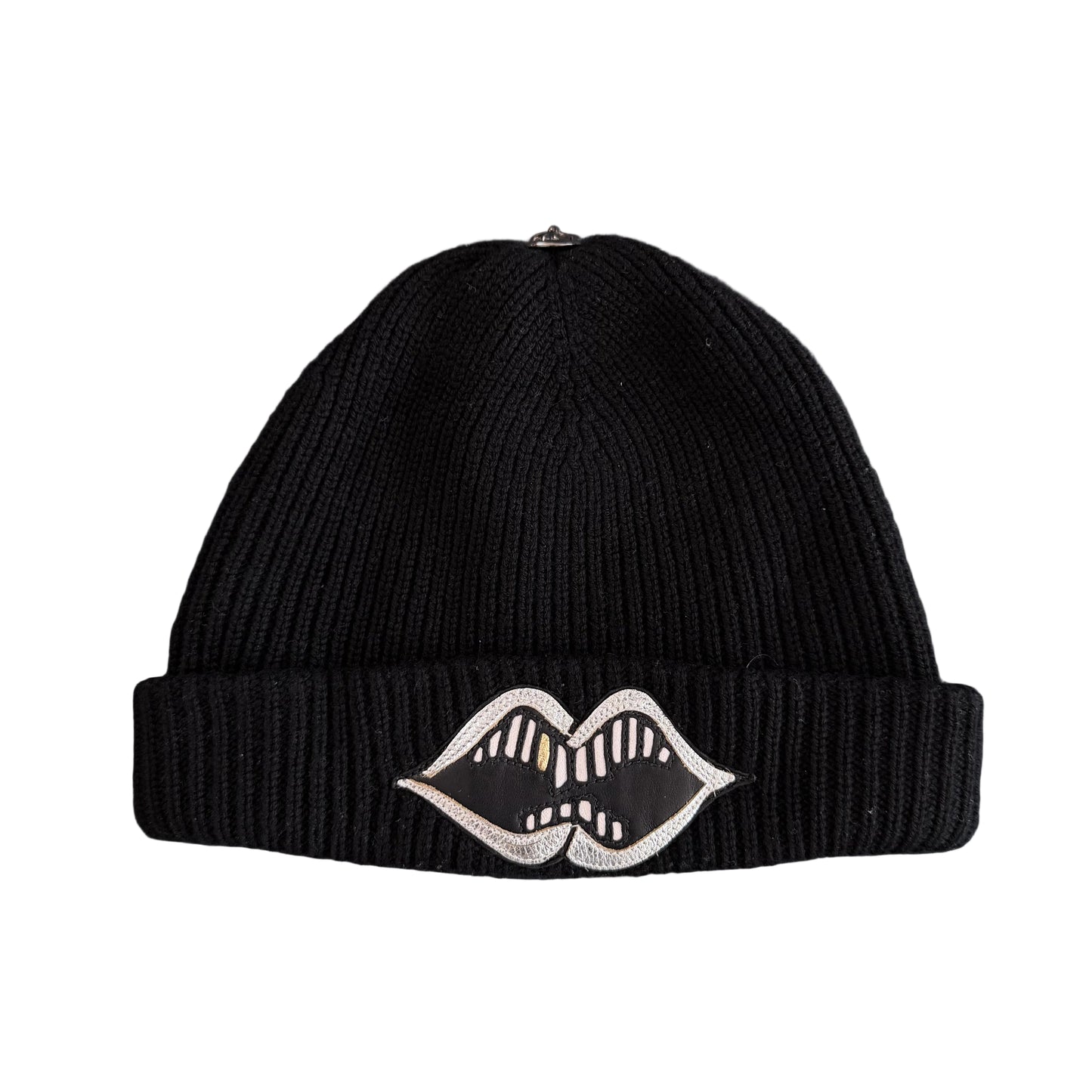 Chrome Hearts Matty Boy Silver Chomper Ribbed Beanie