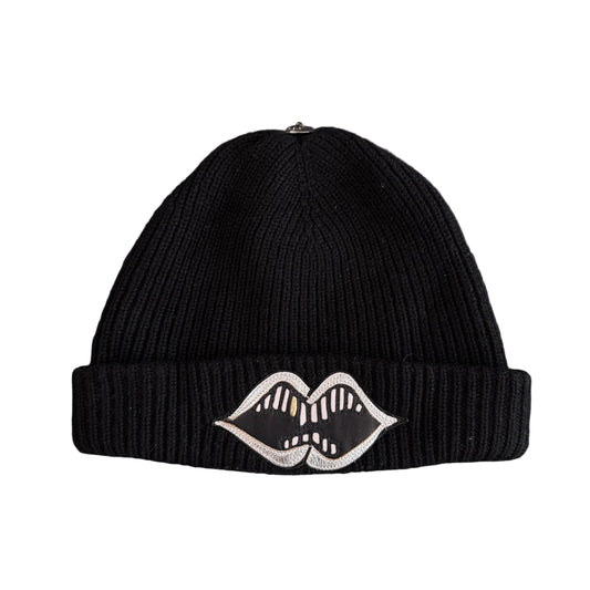 Chrome Hearts Matty Boy Silver Chomper Ribbed Beanie