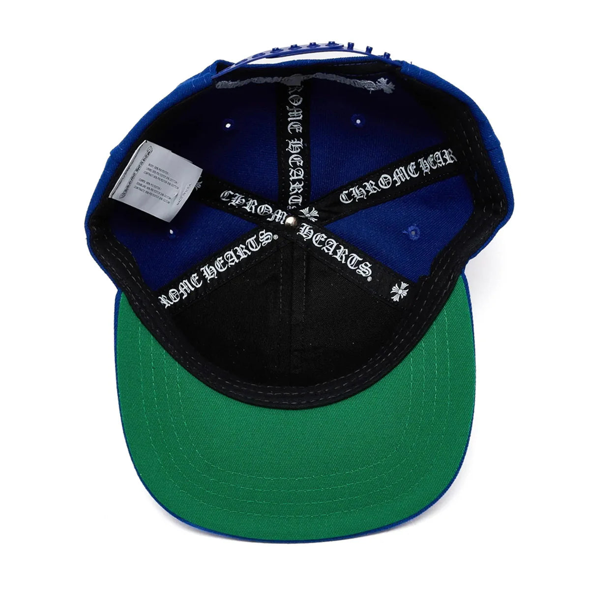 Chrome Hearts Embroidered CH Logo Blue Baseball Cap