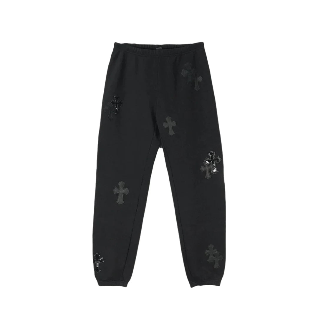 Chrome Hearts Patent Leather Cross Sweatpants