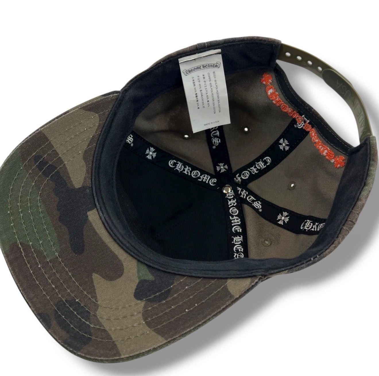 Chrome Hearts Embroidered CH Logo Camo Baseball Cap