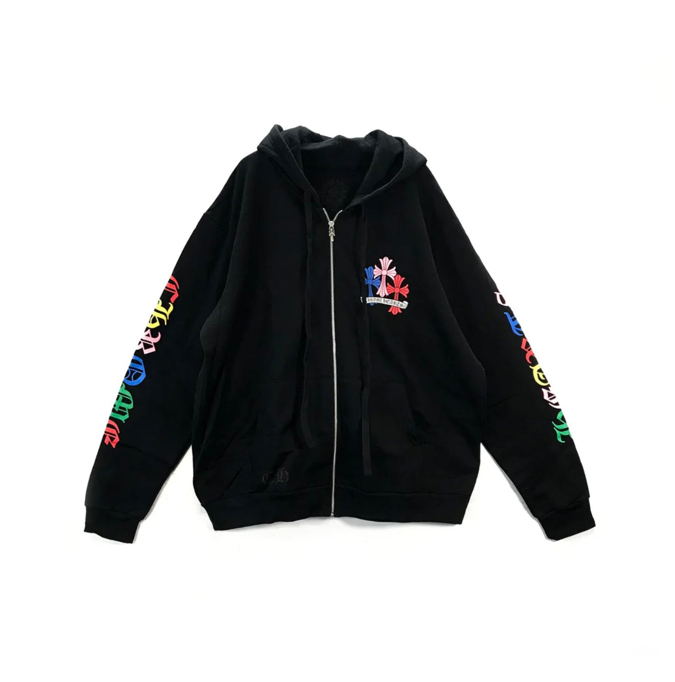 Chrome Hearts Multicolour Cemetery Scroll Logo Zip Up Hoodie