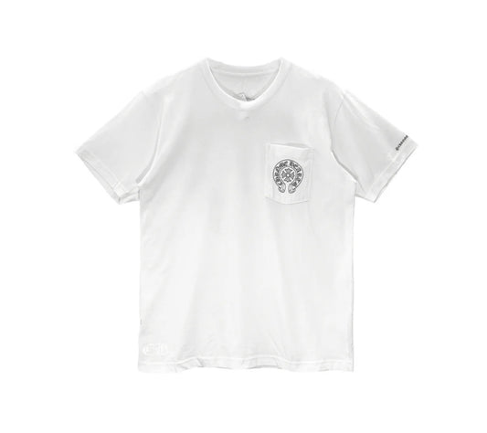 Chrome Hearts White Horseshoe Pocket Short Sleeve Tee
