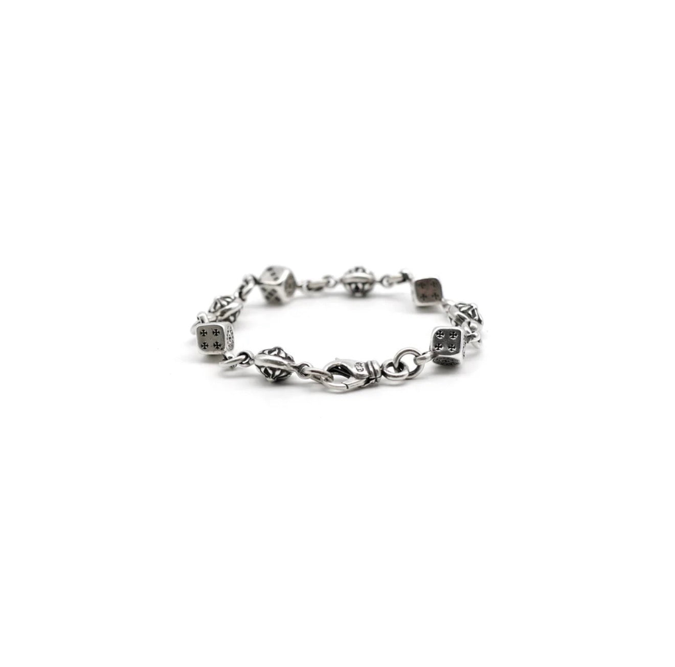 Chrome Hearts Dice Cross Ball Lobster Clasp Bracelet