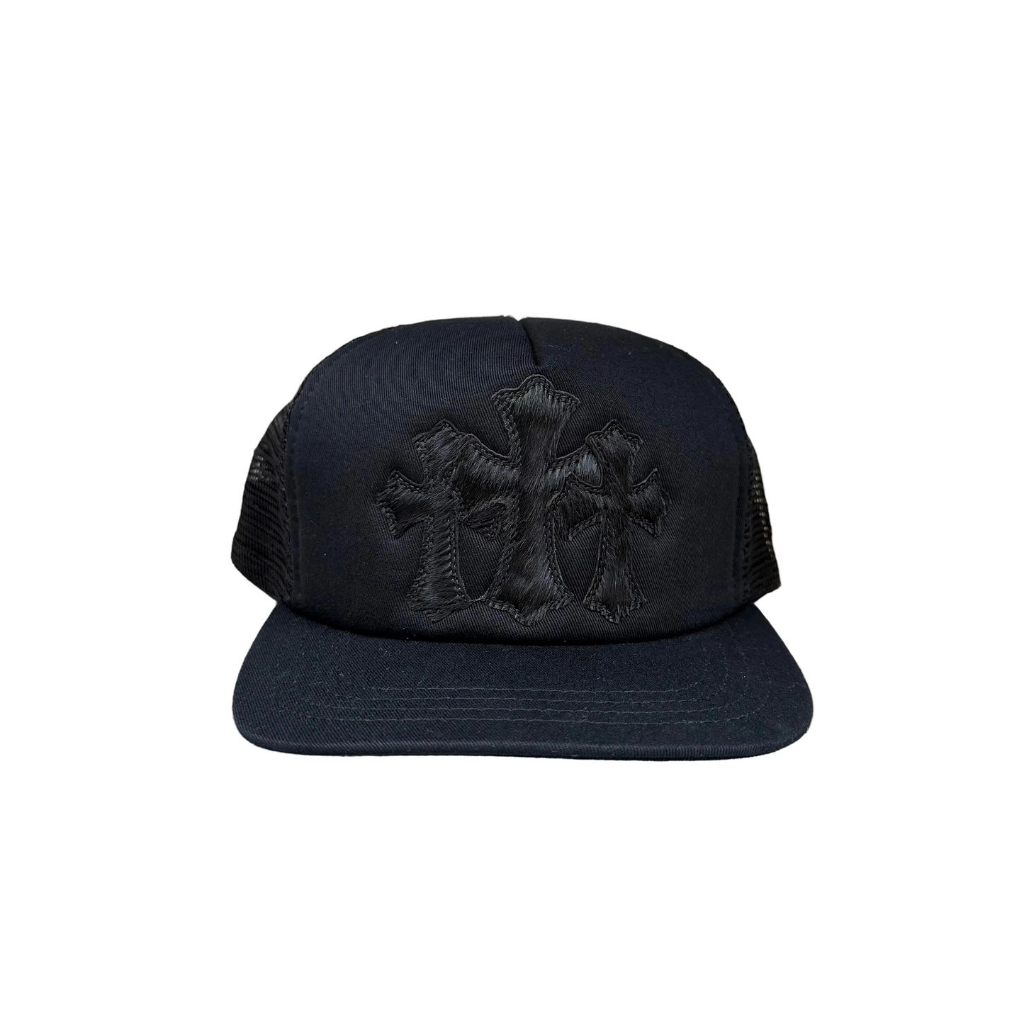 Chrome Hearts Triple Cross Cemetery Hat Pony Hair