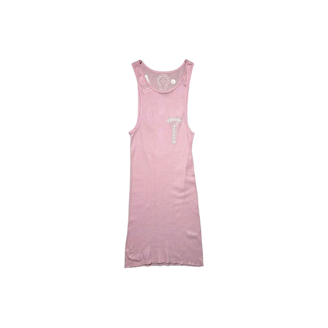 Chrome Hearts Pink T-Bar Cross Rib Tank Top