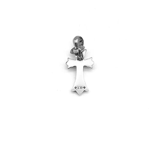 Chrome Hearts Silver Double Cross Charm Pendant