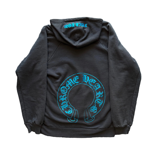 Chrome Hearts Metallic Blue Thermal Lined Pullover Hoodie