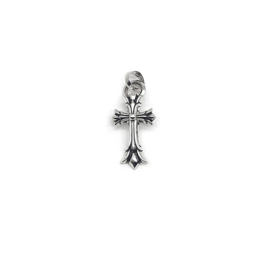Chrome Hearts Silver Double Cross Charm Pendant