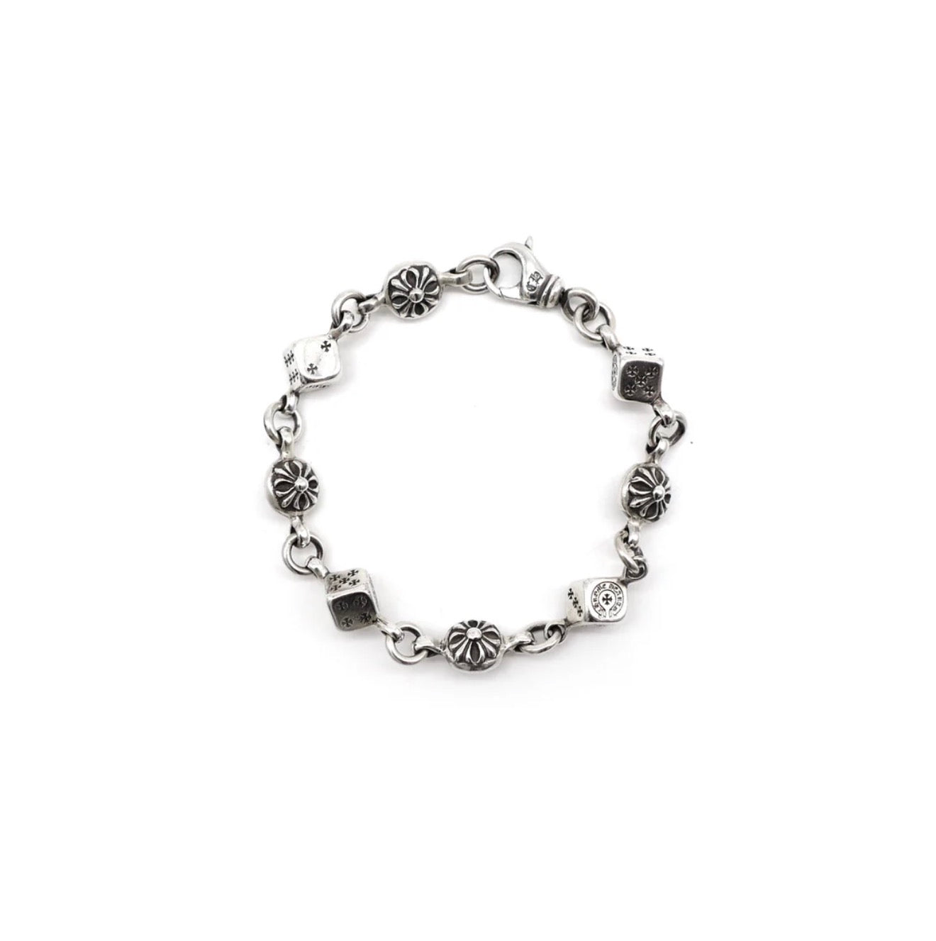 Chrome Hearts Dice Cross Ball Lobster Clasp Bracelet