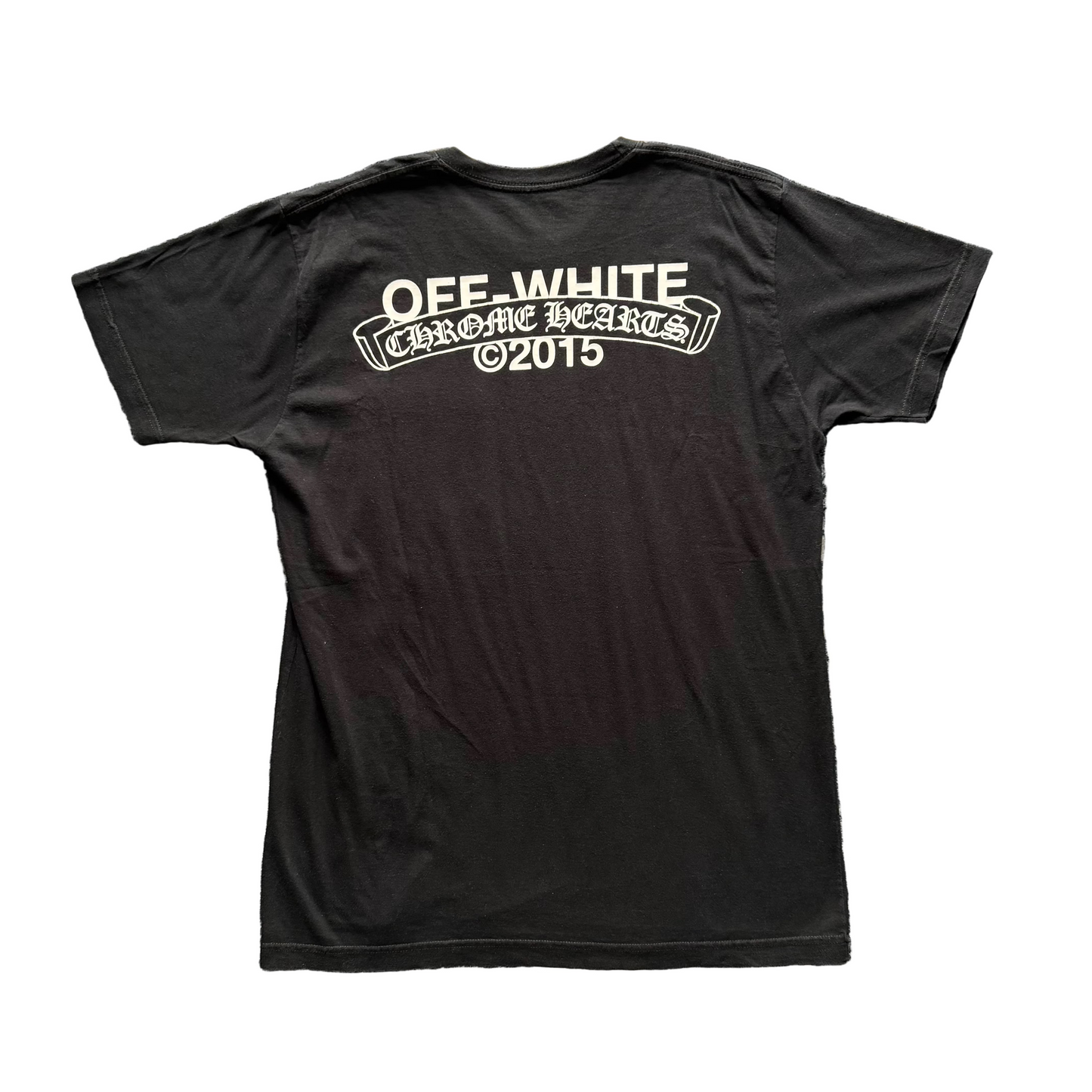 Chrome Hearts x Off White Scroll Logo Vintage Tee