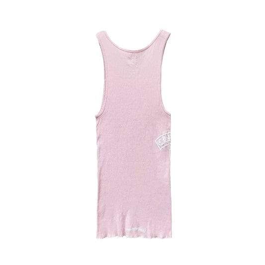 Chrome Hearts Pink T-Bar Script Logo Tank Top
