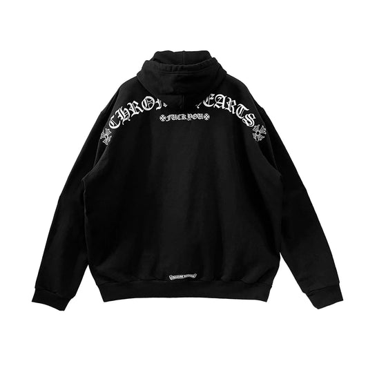 Chrome Hearts F U T Bar Logo Black Pullover Hoodie