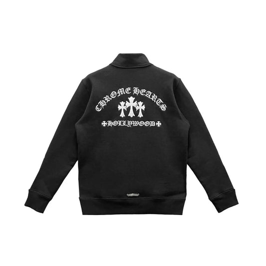 Chrome Hearts Triple Cross Embroidered Quarter Zip