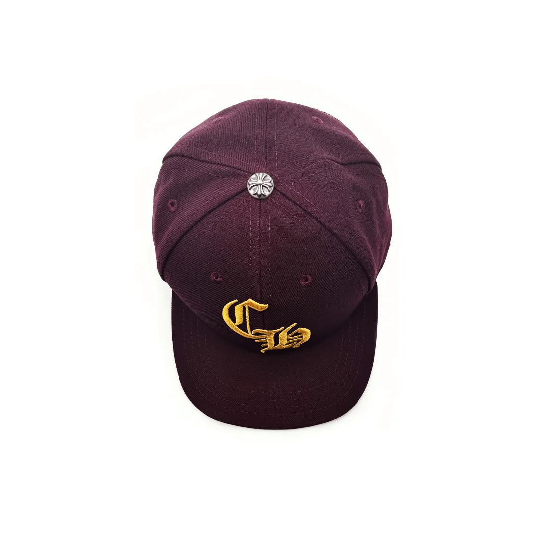 Chrome Hearts Embroidered CH Logo Red Baseball Cap