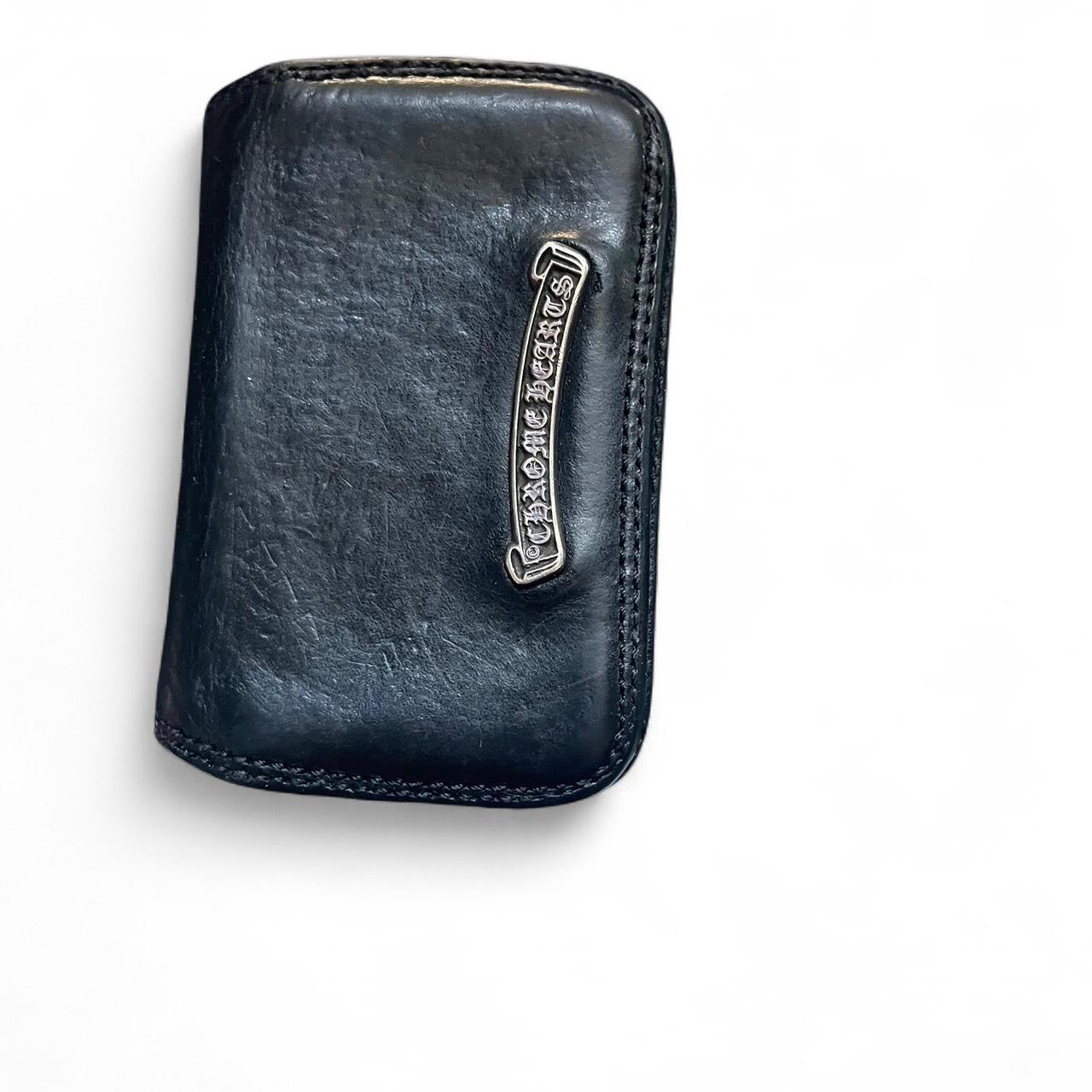 Chrome Hearts Black Leather Bifold Wallet Cardholder