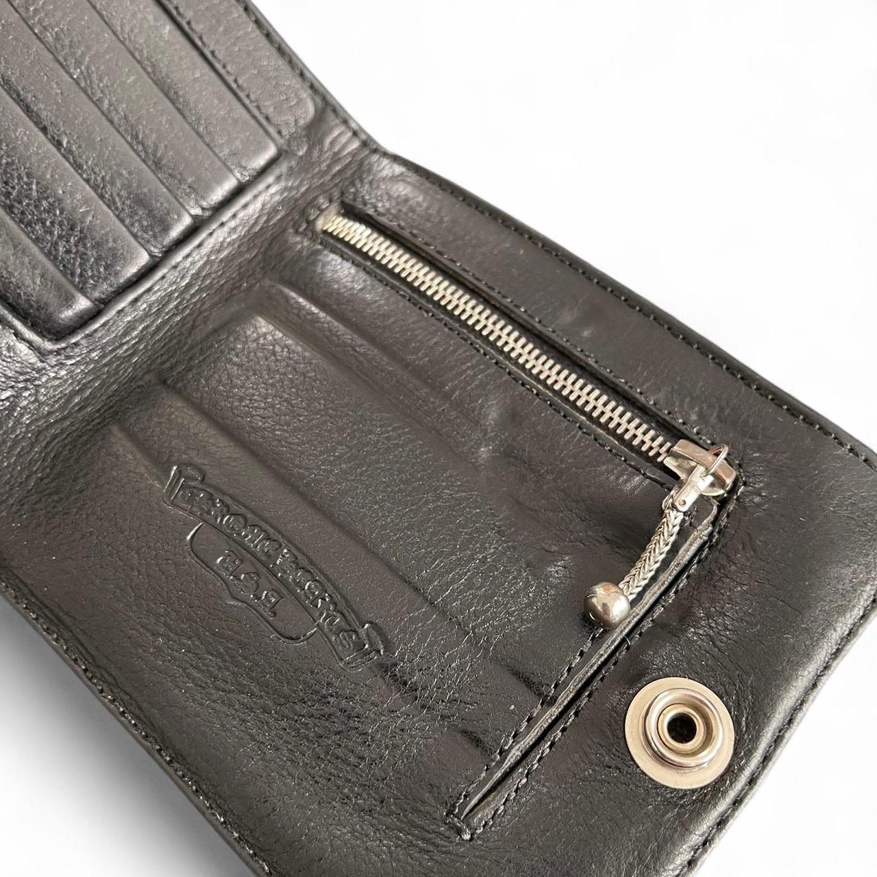 Chrome Hearts 1SNAP 1 Snap Cross Ball Button Leather Wallet Black