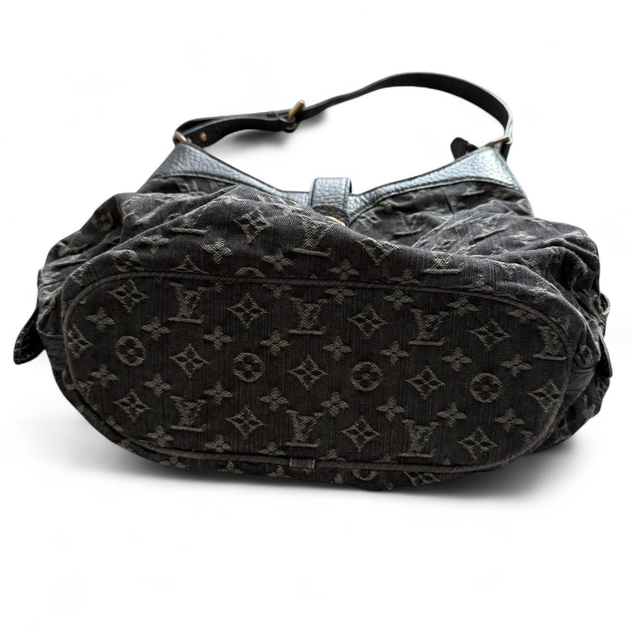 2000s Louis Vuitton Mahina Black Denim Shoulder Bag