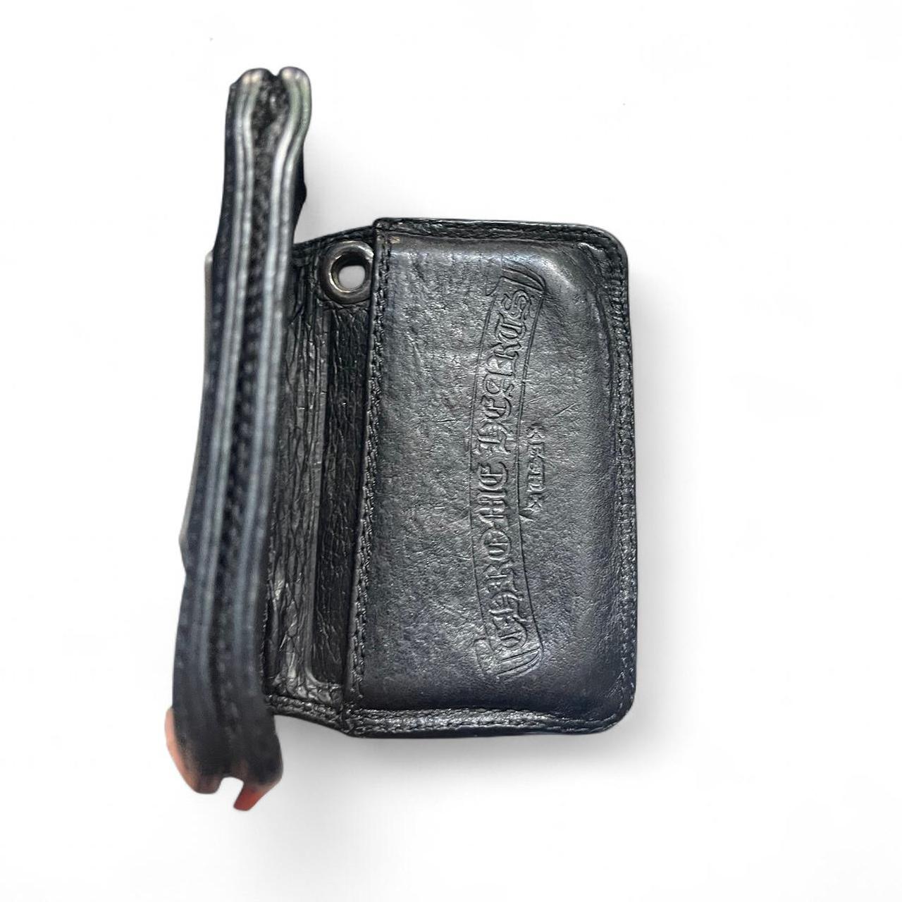 Chrome Hearts Black Leather Bifold Wallet Cardholder