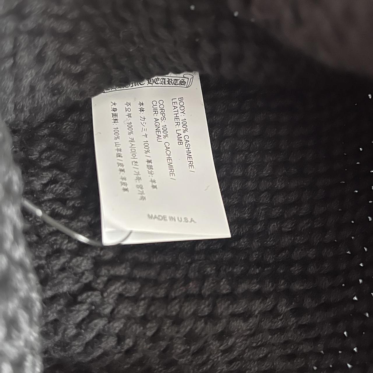 Chrome Hearts Cross Leather Patch Cashmere Knit Beanie