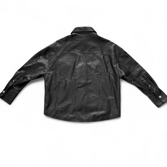 Chrome Hearts Black Leather Button Jacket