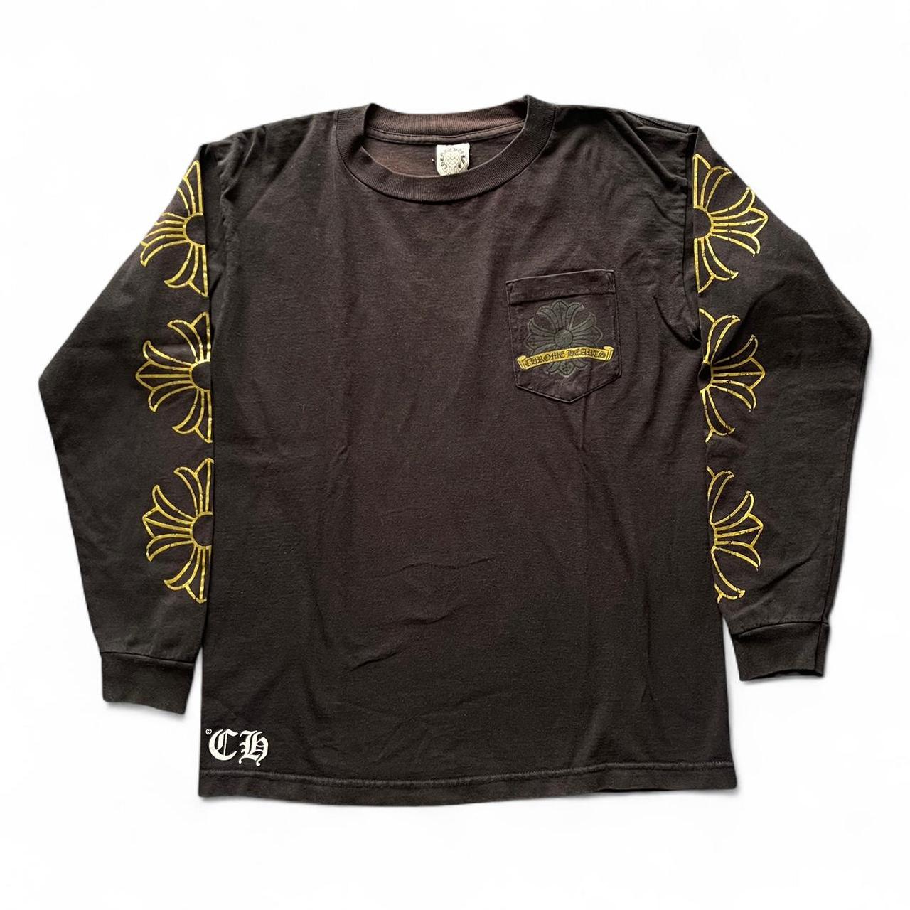 Chrome Hearts Vintage Gold Horseshoe Pocket Tee Black