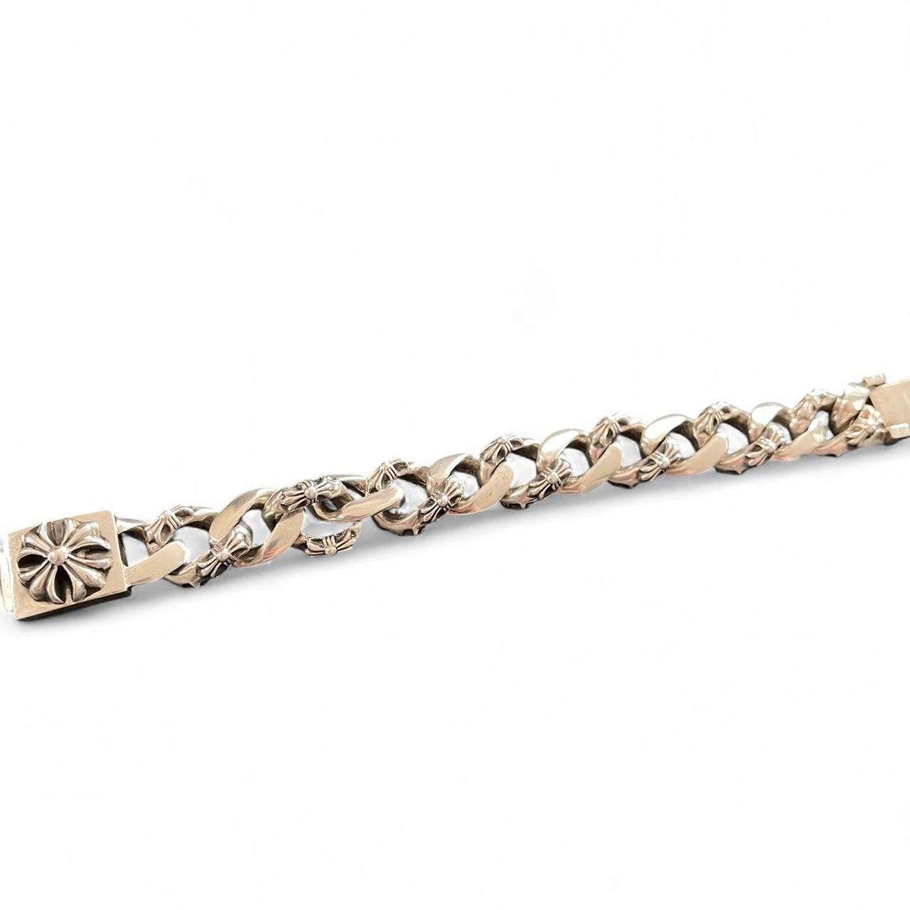 Chrome Hearts large “Fancy Link” Plus Cross Box ID Bracelet