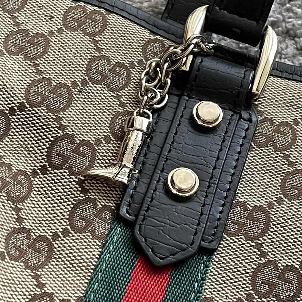 Gucci Canvas Brown Tote Shoulder Handbag