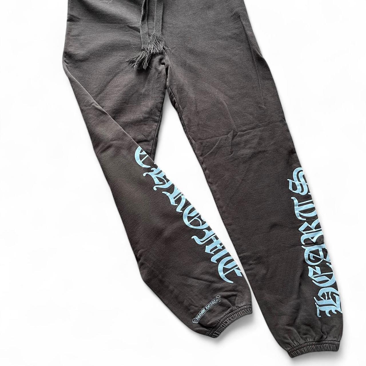 Chrome Hearts Black and Blue CH Scroll Logo Sweatpants