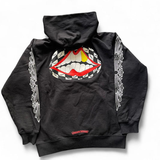 Chrome Hearts Matt Boy Flower Chomper Logo Hooded Sweatshirt Black Red
