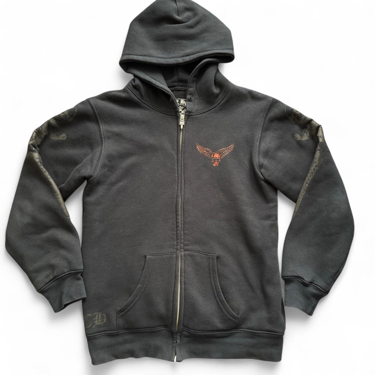Chrome Hearts Vintage FOTI Red Skull Zip Up Hoodie 90s